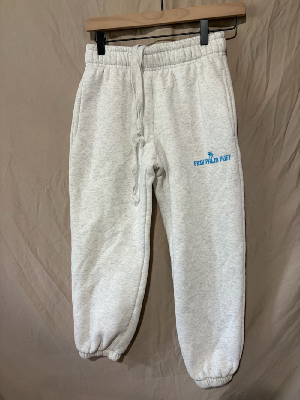 Pink palm puff joggers